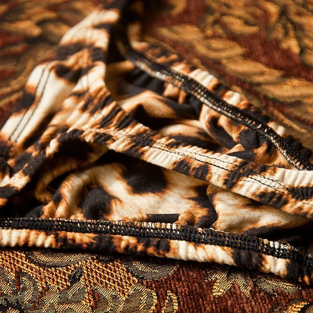 Mens Leopard Print Thin Sides Contoured Handmade - Picture 5 of 5